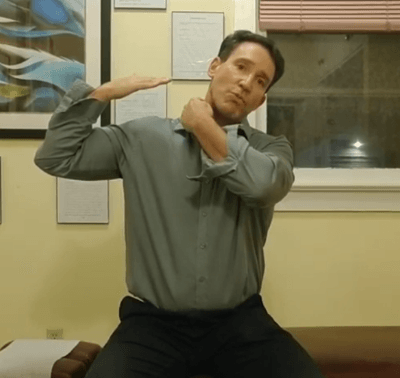 Neck flossing stretch