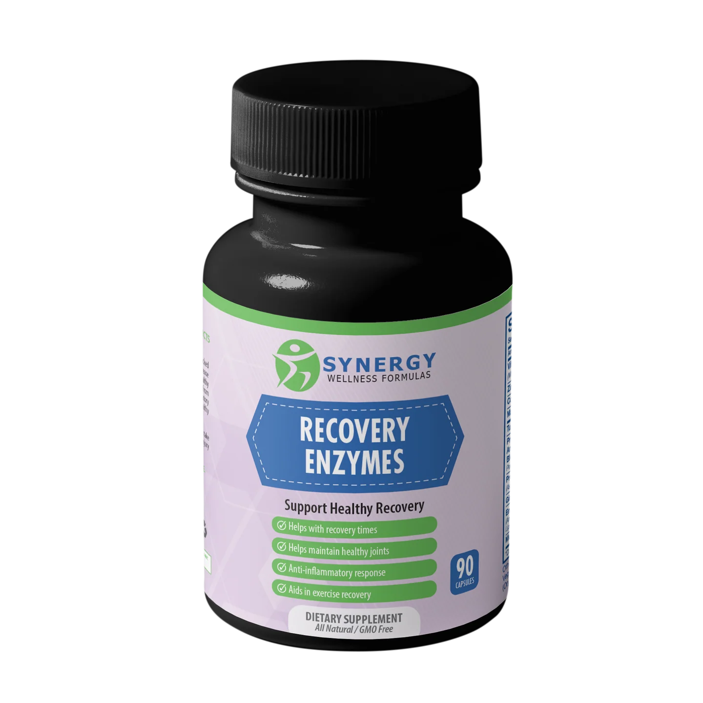Recovery enzymes supplement bottle