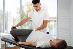 Chiropractic treatment demonstration at Freehold wellness clinic